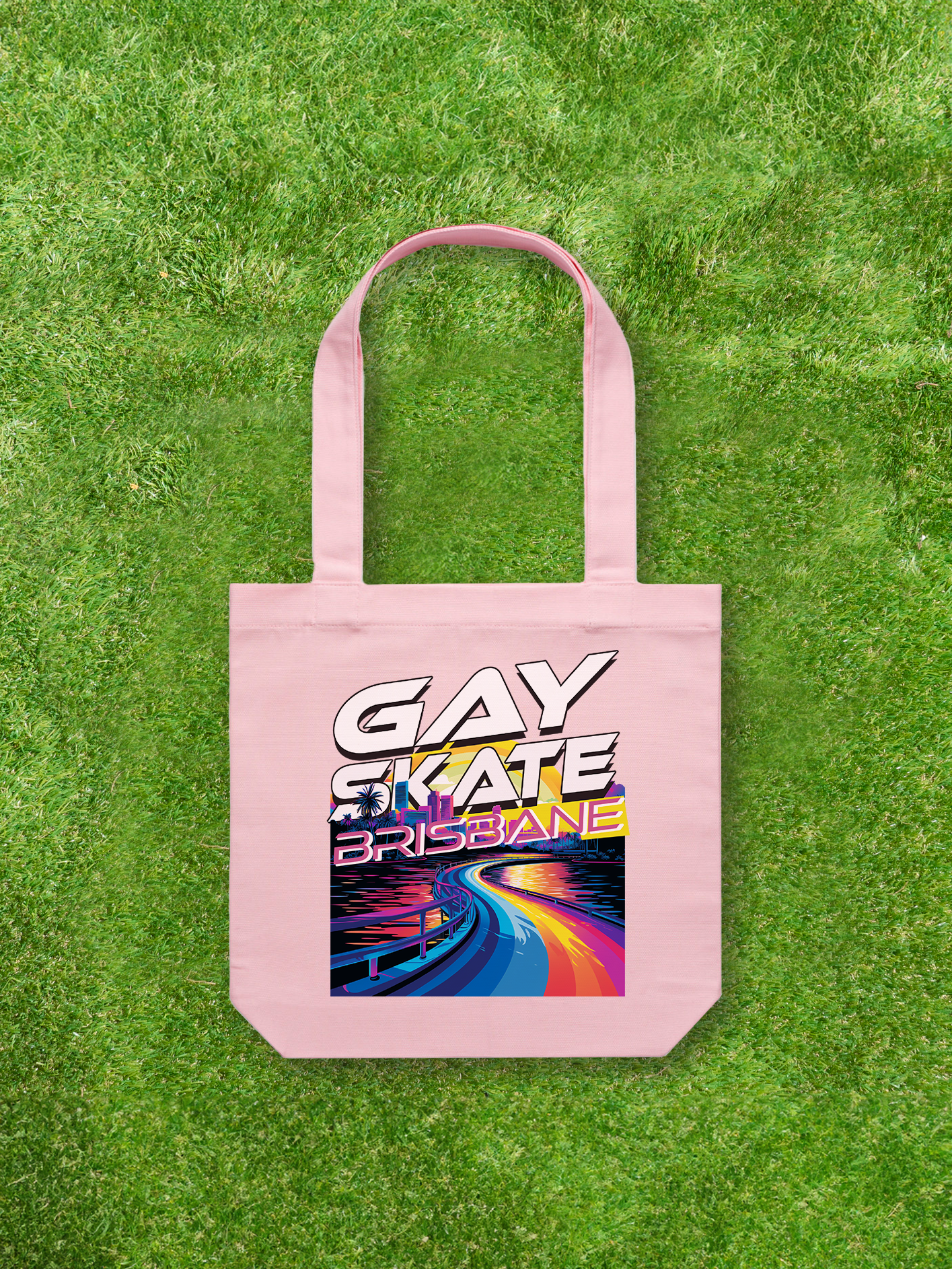 Large printed Cotton Canvas Tote Bag - Pink - Gay SkateLarge printed Cotton Canvas Tote Bag - Pinkskate accessoriesGay SkateGay Skate