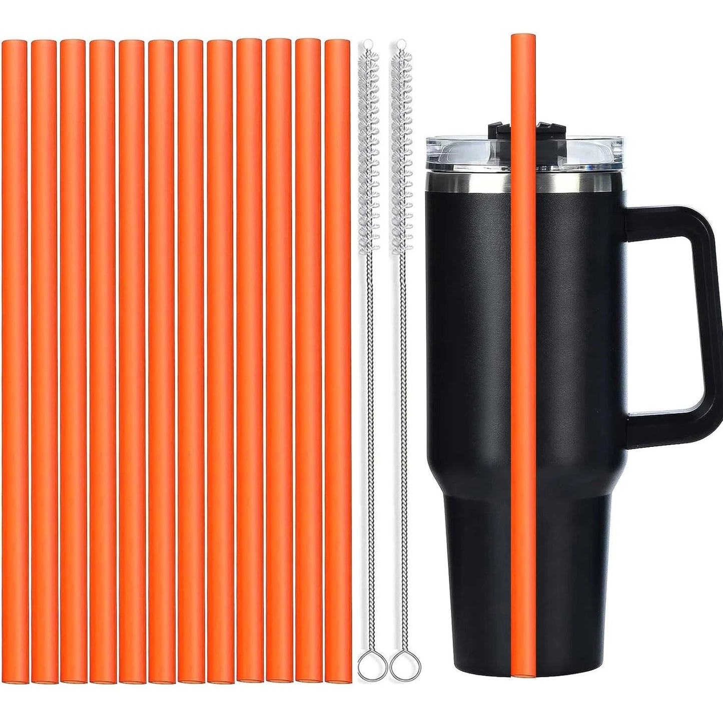 Orange Stanley Cup Straw 12 inches, 30 cms