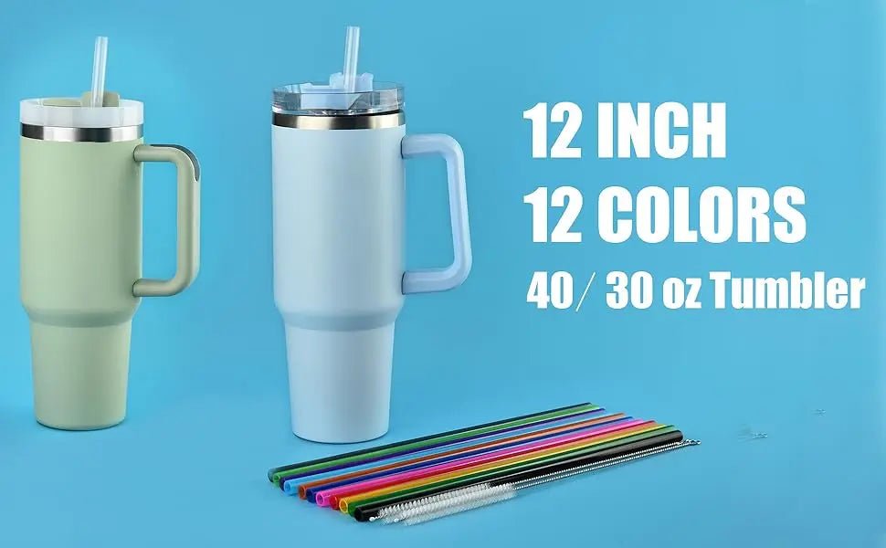 12 Pack of Colourful Straws to fit Stanley Cup
