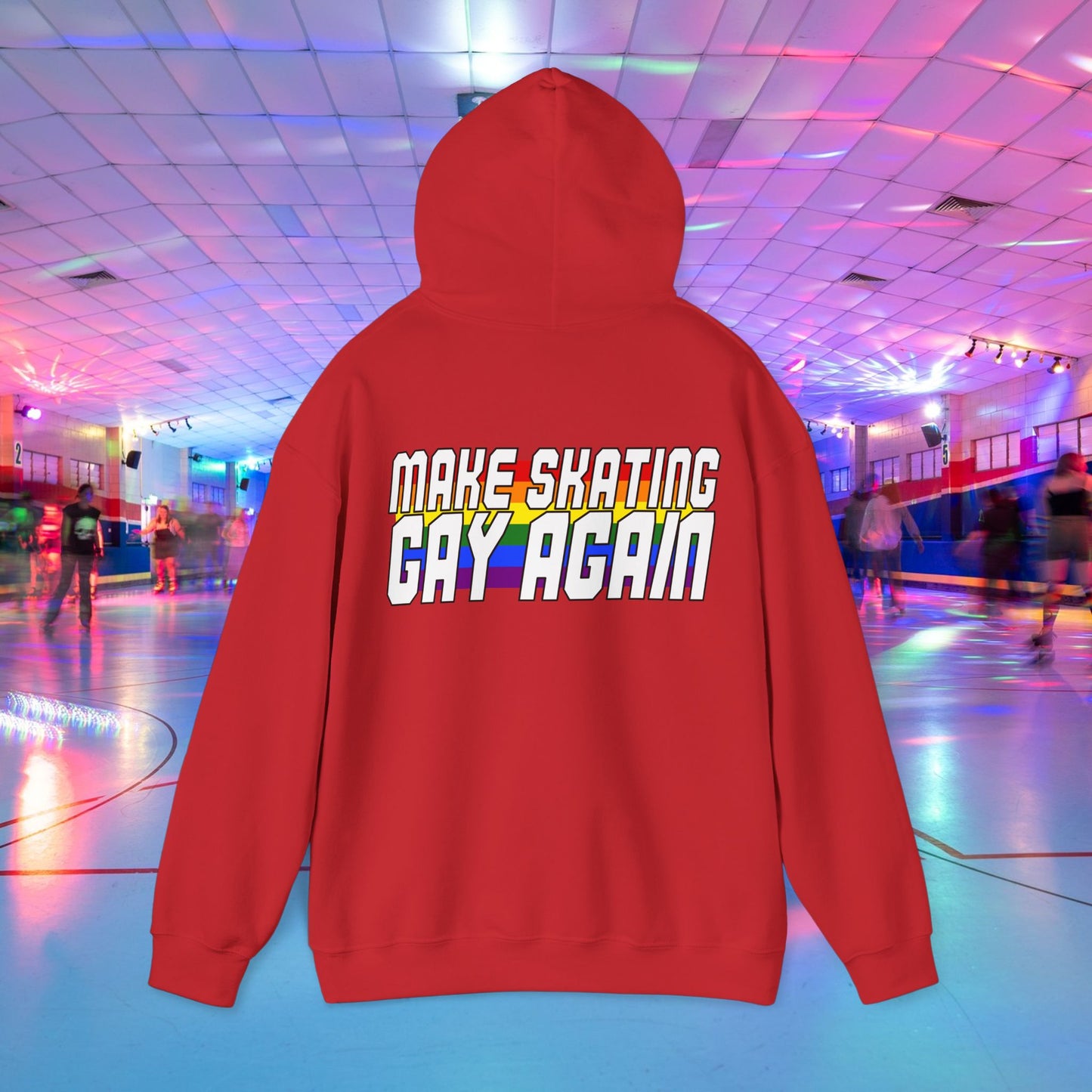Make Skating Gay Again rainbow roller skate love heart Hoodie - Australian Shipping