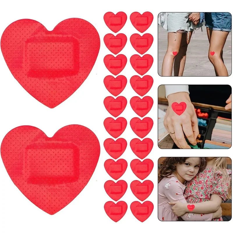 20 love-heart shaped red Band Aids - Gay Skate - 20 love-heart shaped red Band Aids - 20 love-heart shaped red Band Aids