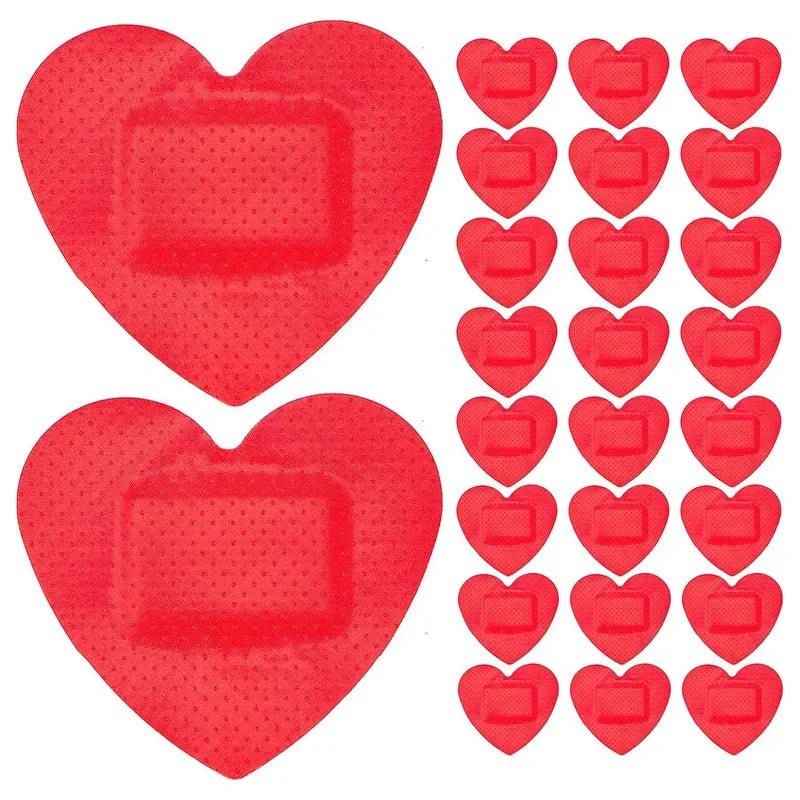 20 love-heart shaped red Band Aids - Gay Skate - 20 love-heart shaped red Band Aids - 20 love-heart shaped red Band Aids