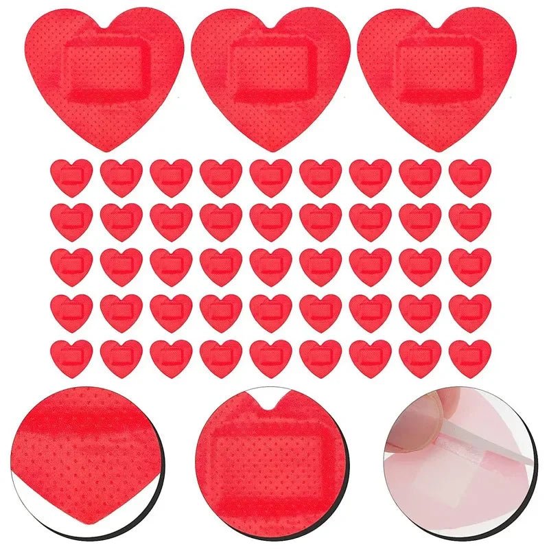20 love-heart shaped red Band Aids - Gay Skate - 20 love-heart shaped red Band Aids - 20 love-heart shaped red Band Aids
