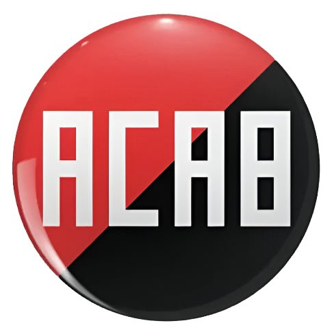 ACAB anarchist flag 1312 badge. Red and black anarchy flag: all cops are bastards