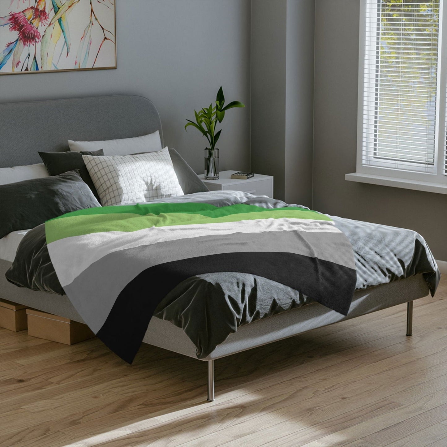Aromantic Pride Flag - Velveteen Microfiber Blanket - Gay Skate - Aromantic Pride Flag - Velveteen Microfiber Blanket - Aromantic Pride Flag - Velveteen Microfiber Blanket
