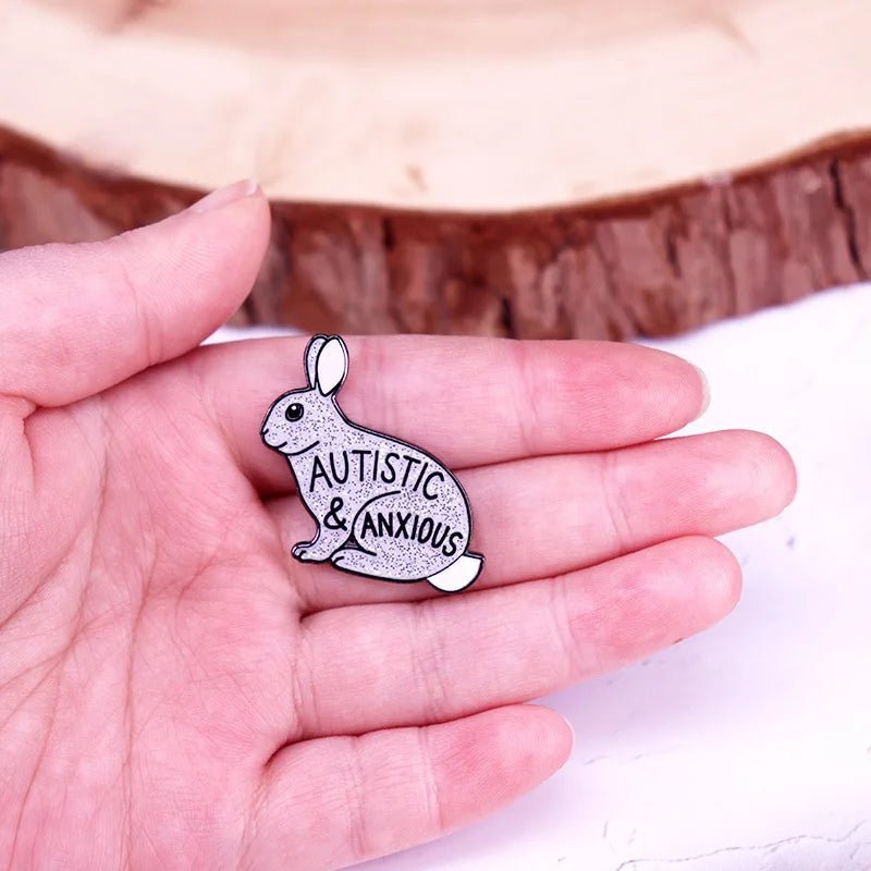 Autistic and Anxious: Glitter Rabbit Enamel Pin - Gay Skate - Autistic and Anxious: Glitter Rabbit Enamel Pin - Autistic and Anxious: Glitter Rabbit Enamel Pin