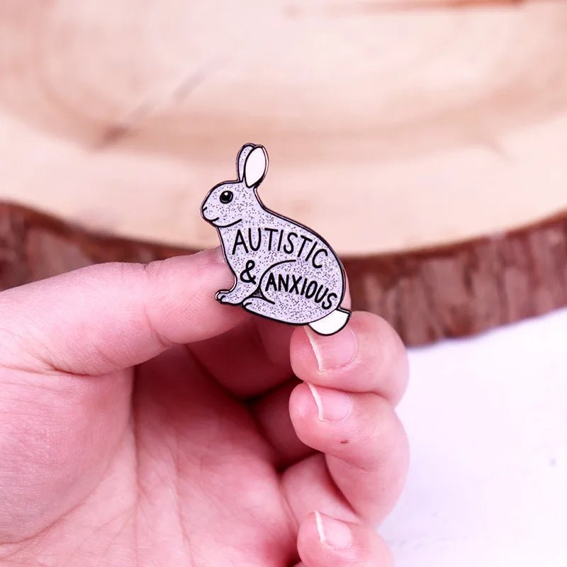 Autistic and Anxious: Glitter Rabbit Enamel Pin - Gay Skate - Autistic and Anxious: Glitter Rabbit Enamel Pin - Autistic and Anxious: Glitter Rabbit Enamel Pin