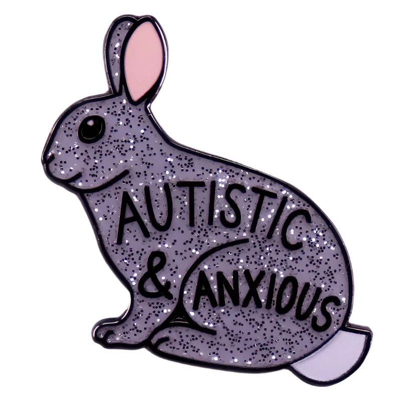 Autistic and Anxious: Glitter Rabbit Enamel Pin - Gay Skate - Autistic and Anxious: Glitter Rabbit Enamel Pin - Autistic and Anxious: Glitter Rabbit Enamel Pin