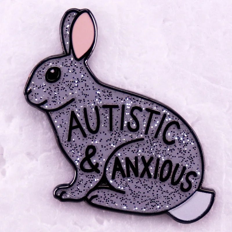 Autistic and Anxious: Glitter Rabbit Enamel Pin - Gay Skate - Autistic and Anxious: Glitter Rabbit Enamel Pin - Autistic and Anxious: Glitter Rabbit Enamel Pin