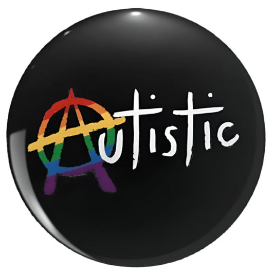 LGBT rainbow anarchist anarchy autistic autism pride pin