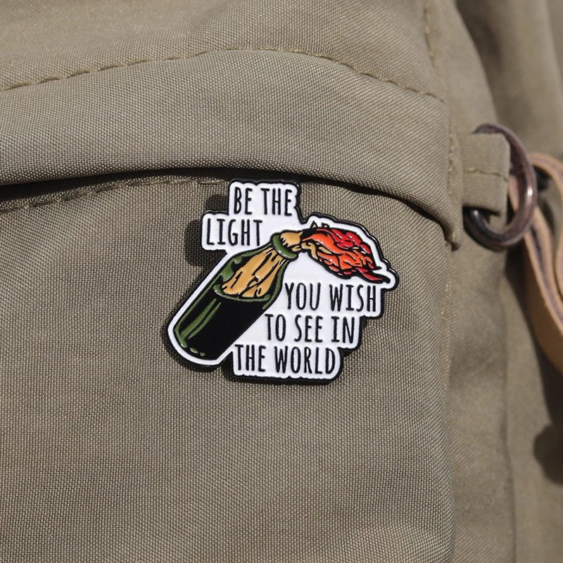 Molotov cocktail protest resistance badge