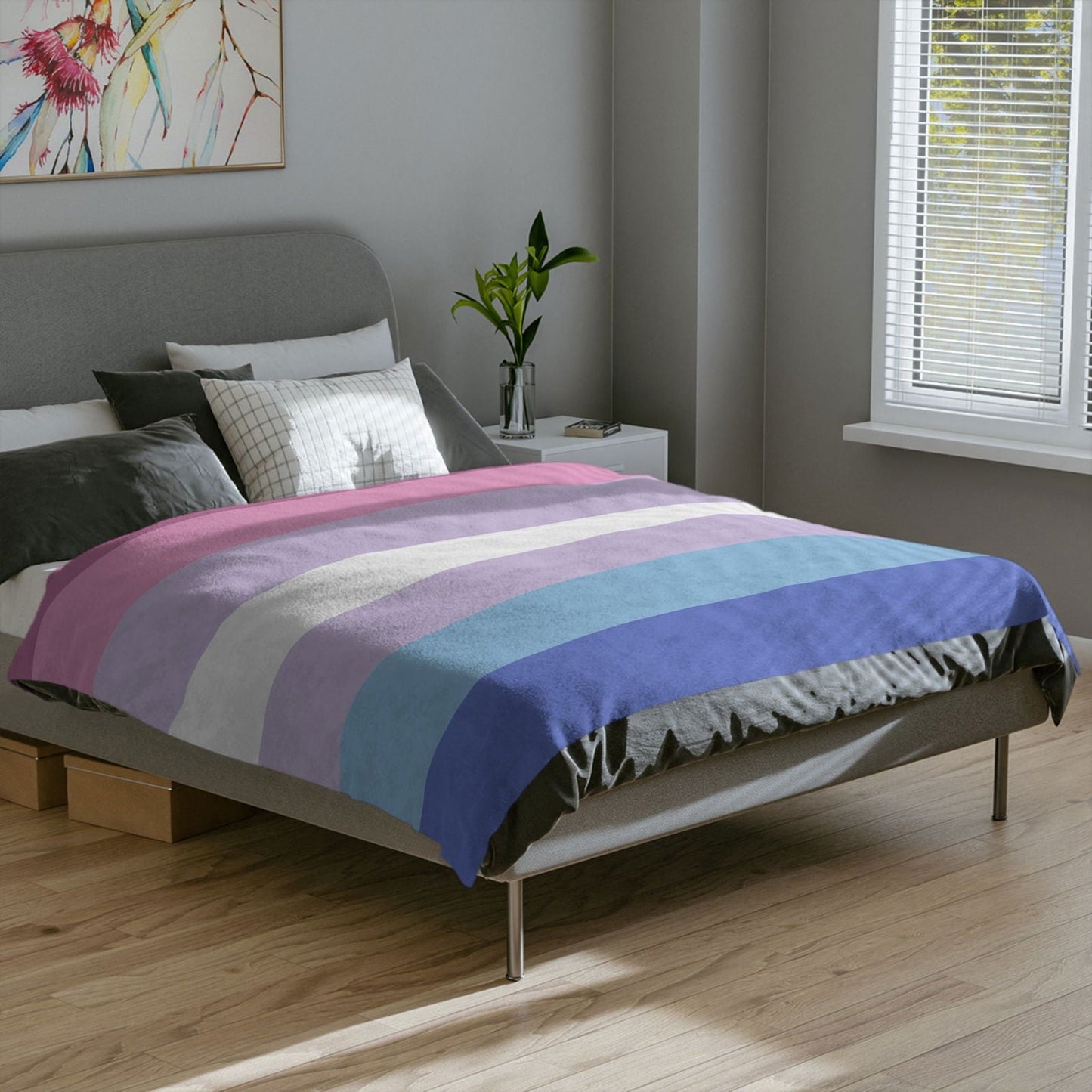 Bigender Pride Flag - Velveteen Microfiber Blanket - Gay Skate - Bigender Pride Flag - Velveteen Microfiber Blanket - Bigender Pride Flag - Velveteen Microfiber Blanket