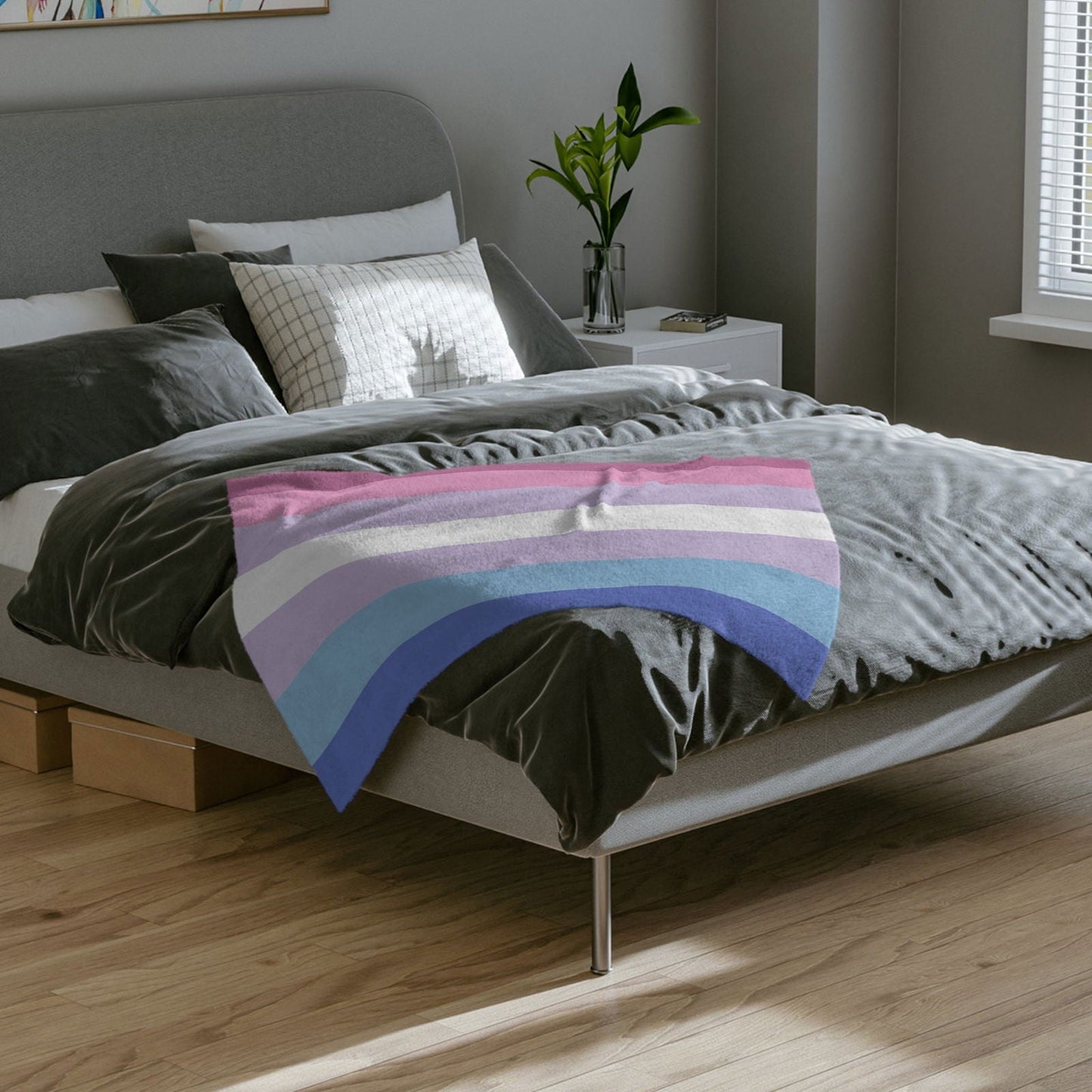 Bigender Pride Flag - Velveteen Microfiber Blanket - Gay Skate - Bigender Pride Flag - Velveteen Microfiber Blanket - Bigender Pride Flag - Velveteen Microfiber Blanket