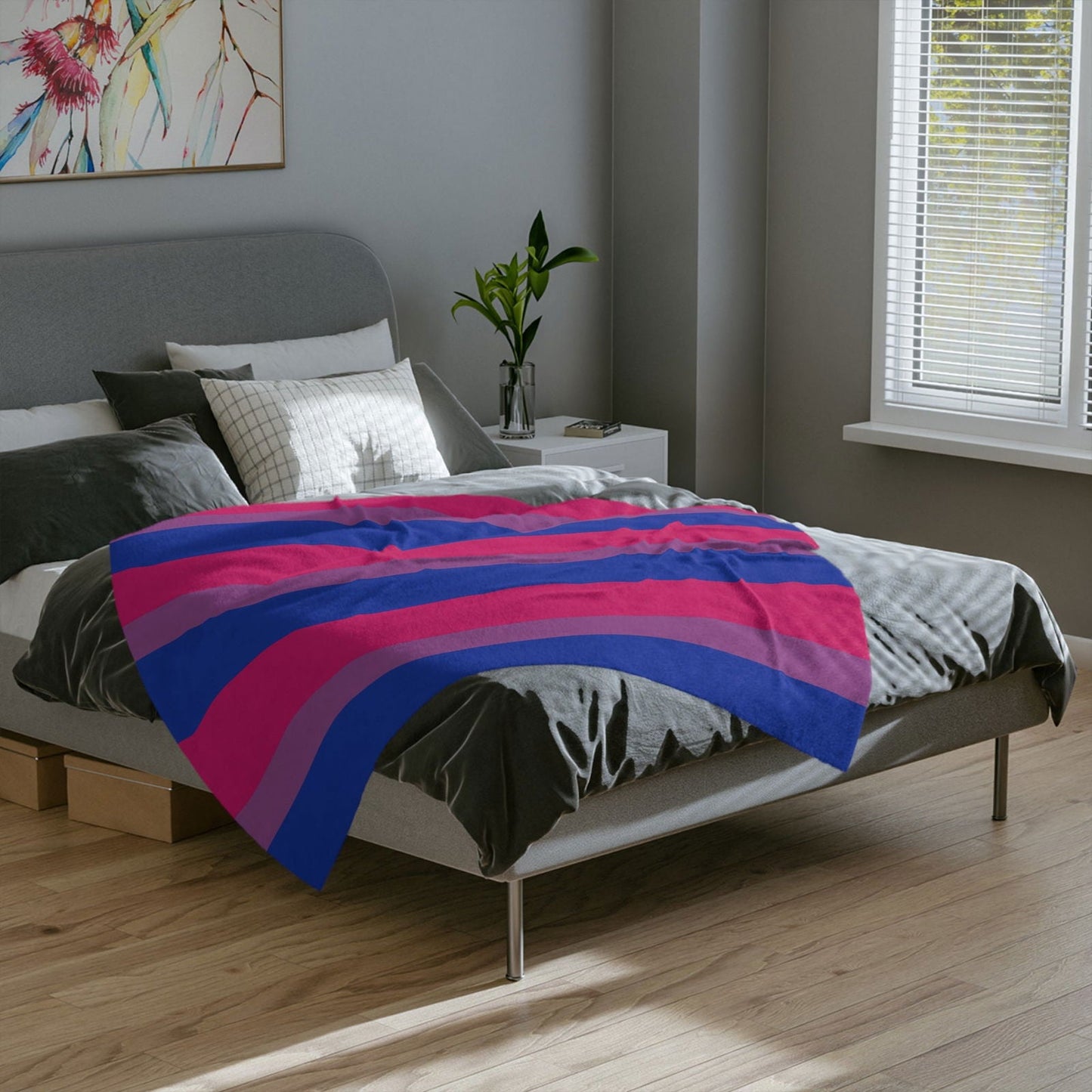 Bisexual Pride Flag - Velveteen Microfiber Blanket - Gay Skate - Bisexual Pride Flag - Velveteen Microfiber Blanket - Bisexual Pride Flag - Velveteen Microfiber Blanket