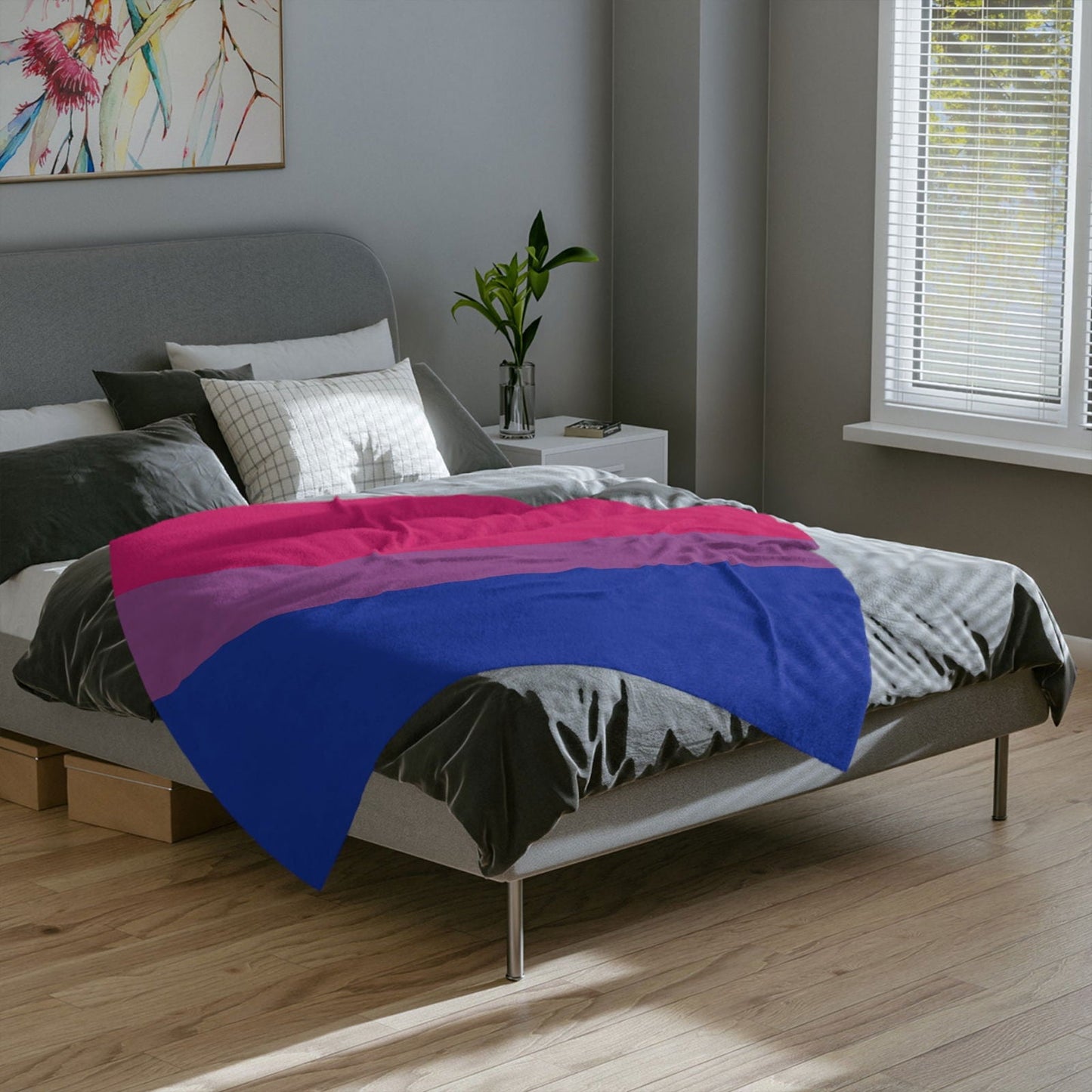 Bisexual Pride Flag - Velveteen Microfiber Blanket - Gay Skate - Bisexual Pride Flag - Velveteen Microfiber Blanket - Bisexual Pride Flag - Velveteen Microfiber Blanket
