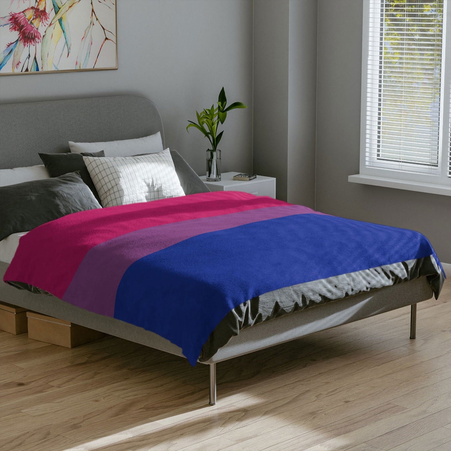 Bisexual Pride Flag - Velveteen Microfiber Blanket - Gay Skate - Bisexual Pride Flag - Velveteen Microfiber Blanket - Bisexual Pride Flag - Velveteen Microfiber Blanket