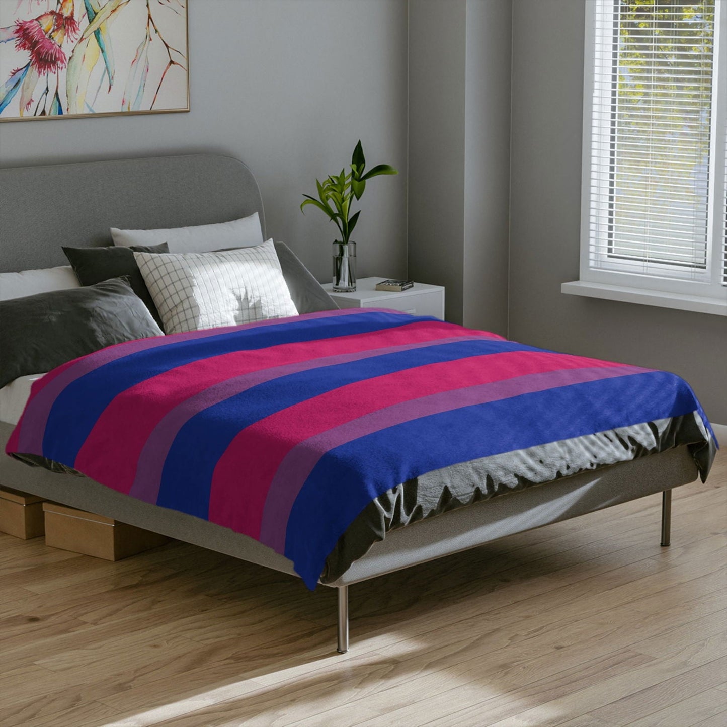 Bisexual Pride Flag - Velveteen Microfiber Blanket - Gay Skate - Bisexual Pride Flag - Velveteen Microfiber Blanket - Bisexual Pride Flag - Velveteen Microfiber Blanket