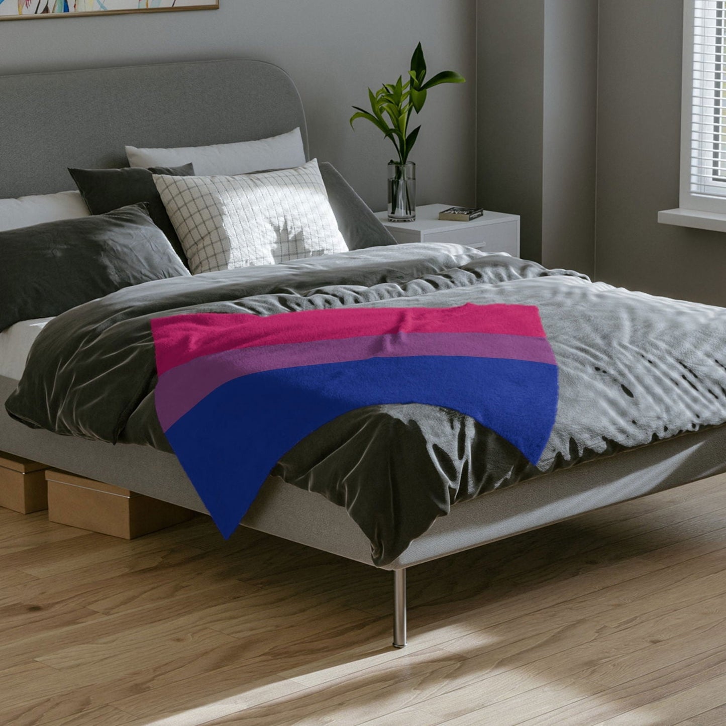 Bisexual Pride Flag - Velveteen Microfiber Blanket - Gay Skate - Bisexual Pride Flag - Velveteen Microfiber Blanket - Bisexual Pride Flag - Velveteen Microfiber Blanket