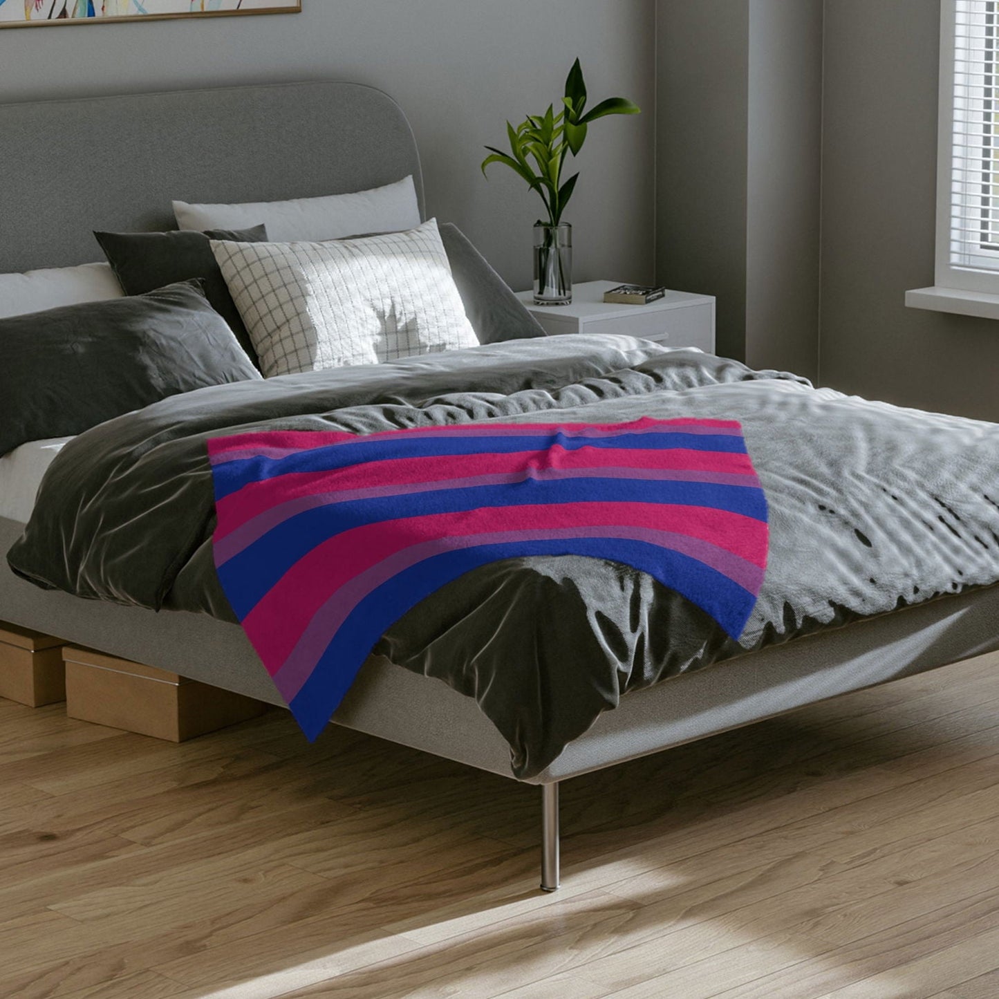 Bisexual Pride Flag - Velveteen Microfiber Blanket - Gay Skate - Bisexual Pride Flag - Velveteen Microfiber Blanket - Bisexual Pride Flag - Velveteen Microfiber Blanket