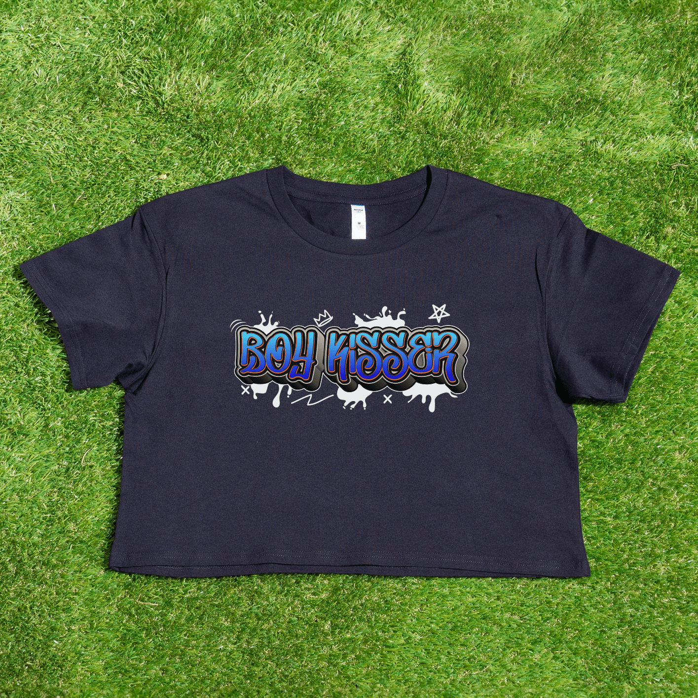 Boy Kisser - locally printed crop tee