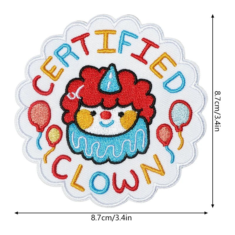 Certified Clown - Embroidered Iron-On Patch