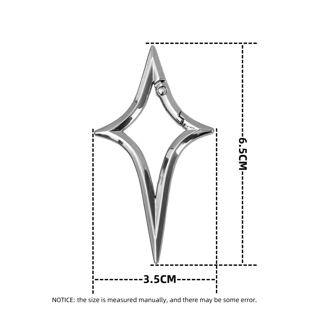 Chrome Star Shaped Carabiner - Keychain in 4 colours