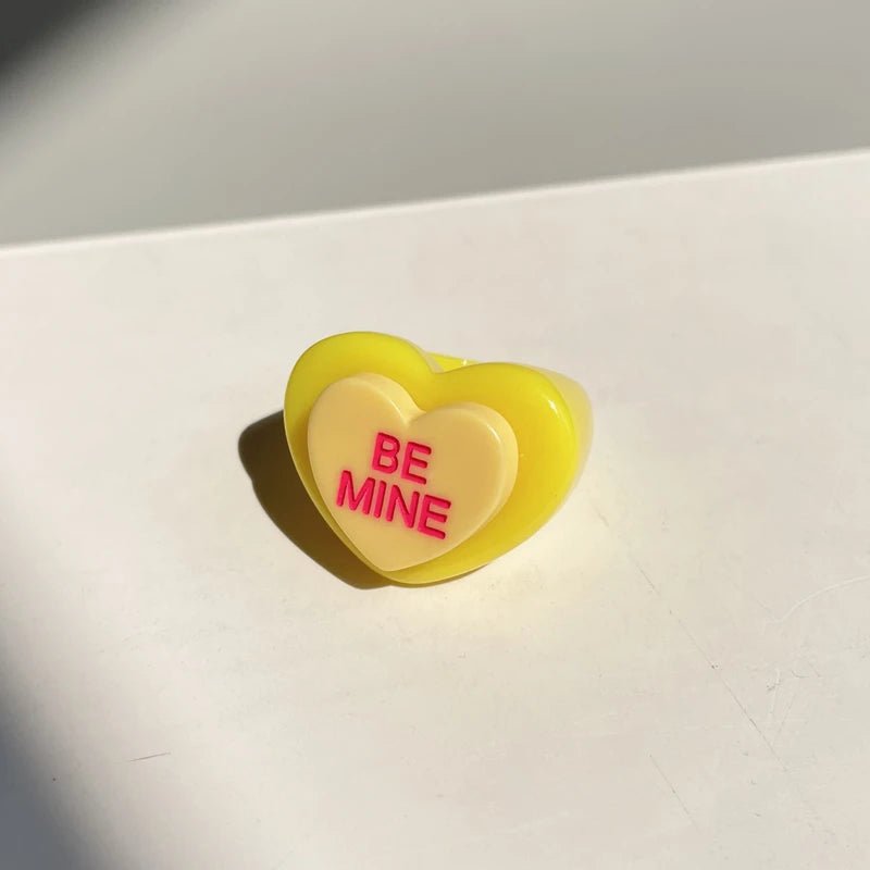 Be Mine ' Chunky Resin candy heart ring