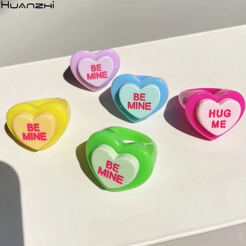 Be Mine ' Chunky Resin candy heart ring