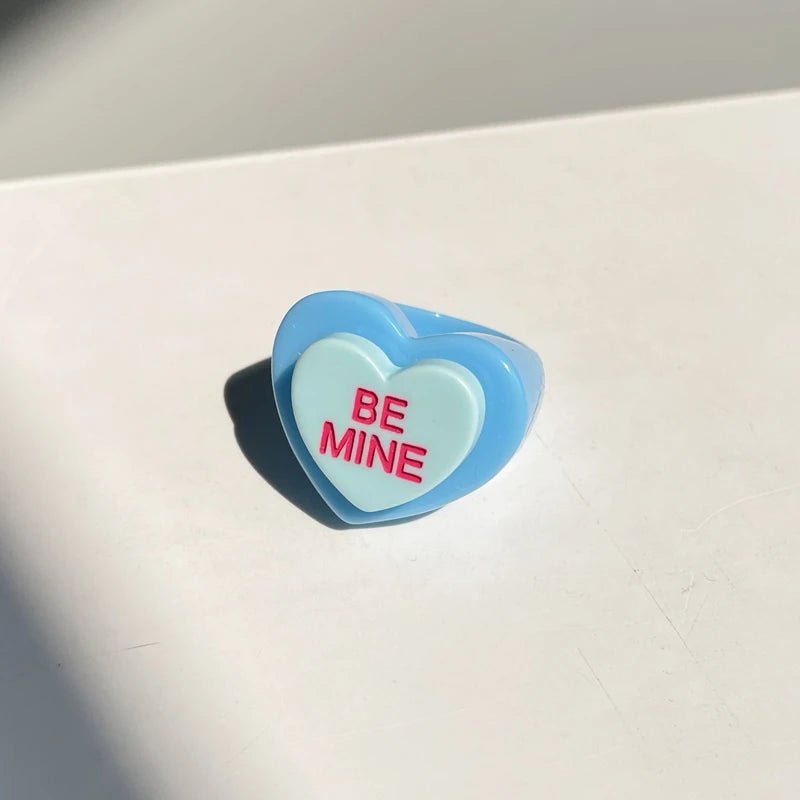 Be Mine ' Chunky Resin candy heart ring