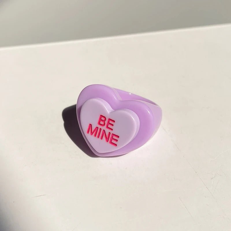 Be Mine ' Chunky Resin candy heart ring