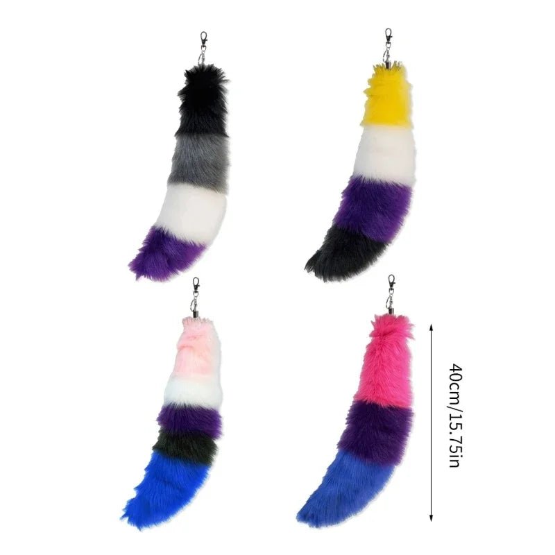 LGBTIQ pride flag furry fox tails. Therian pride. Furry pride. Clip on tail