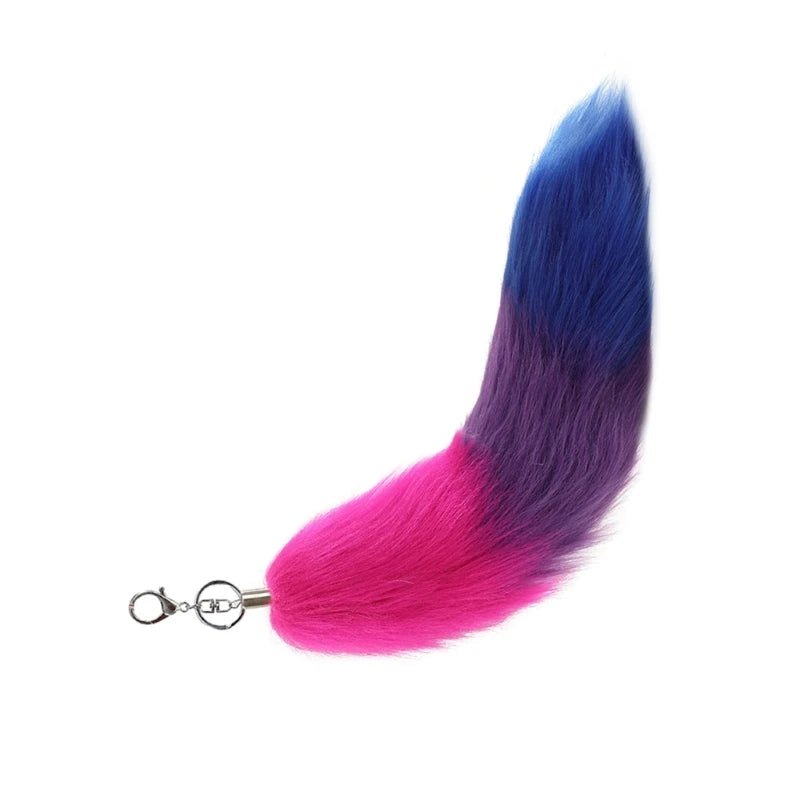 Clip-on fox tail - Trans flag, Pansexual flag, Bisexual flag