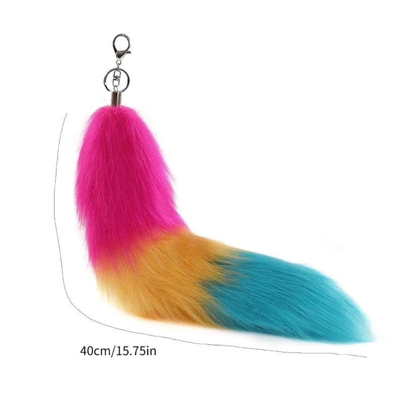 Clip-on fox tail - Trans flag, Pansexual flag, Bisexual flag
