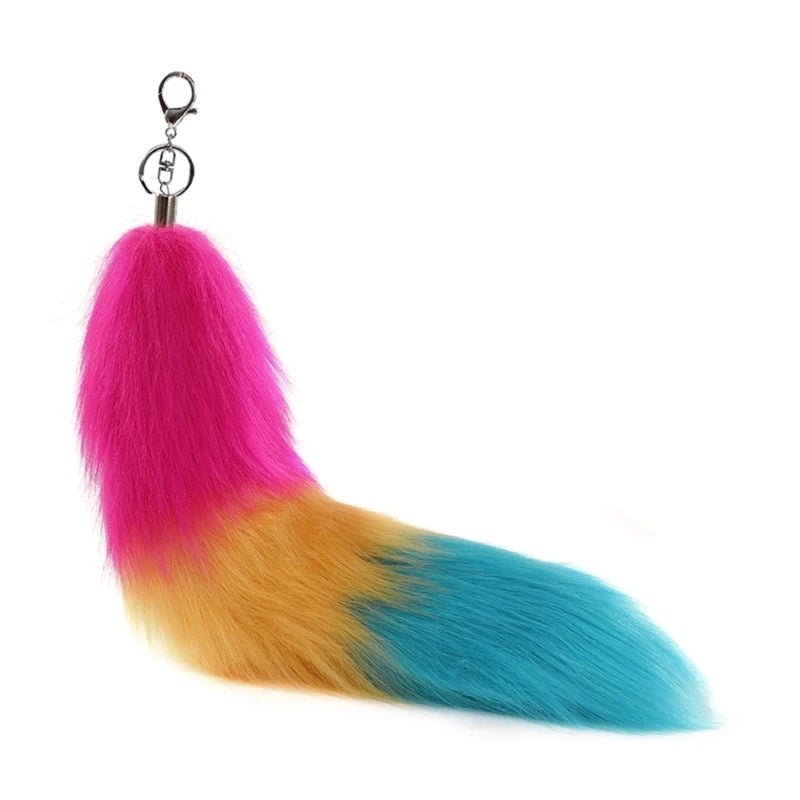 Clip-on fox tail - Trans flag, Pansexual flag, Bisexual flag