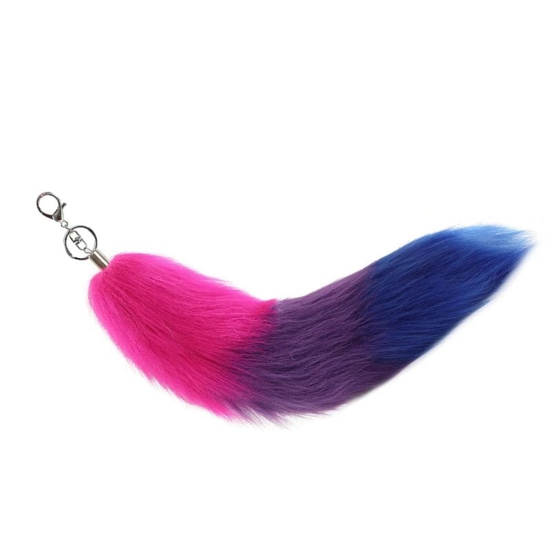 Clip-on fox tail - Trans flag, Pansexual flag, Bisexual flag