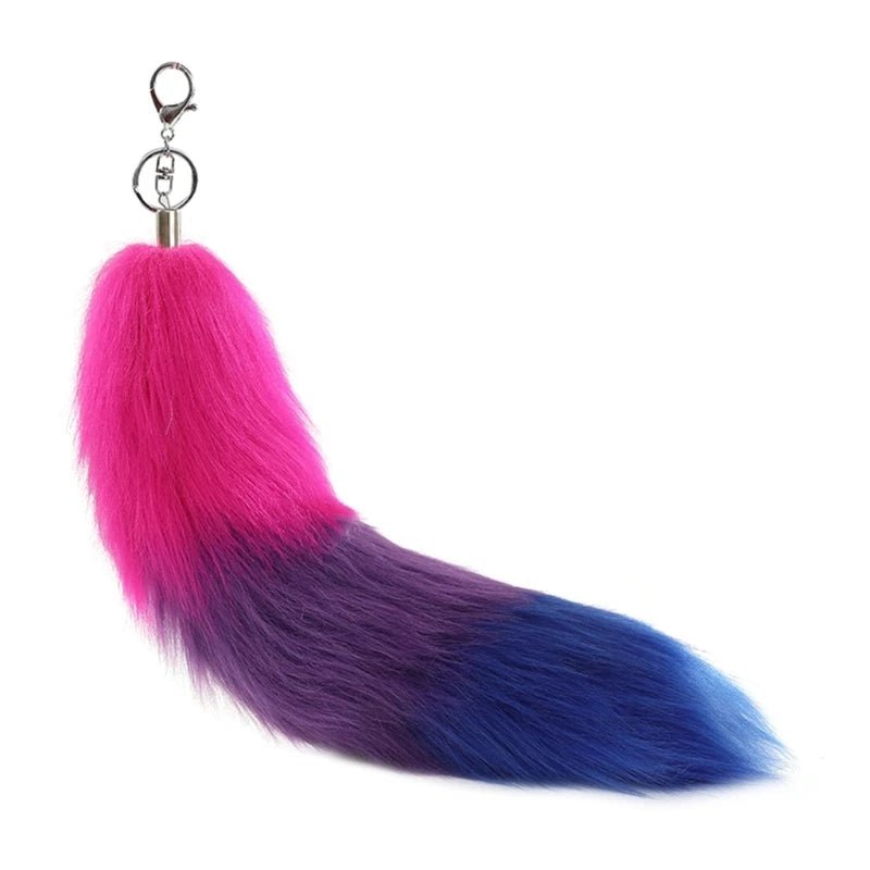 Clip-on fox tail - Trans flag, Pansexual flag, Bisexual flag