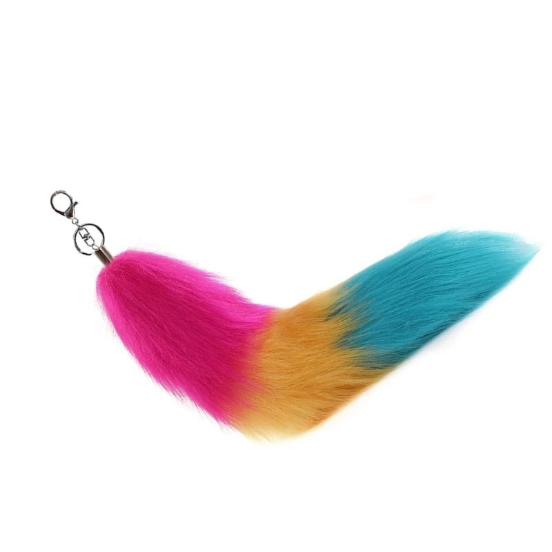 Clip-on fox tail - Trans flag, Pansexual flag, Bisexual flag