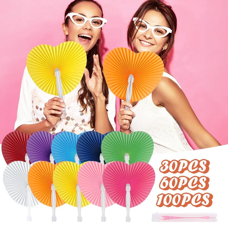 Rainbow pride folding fans