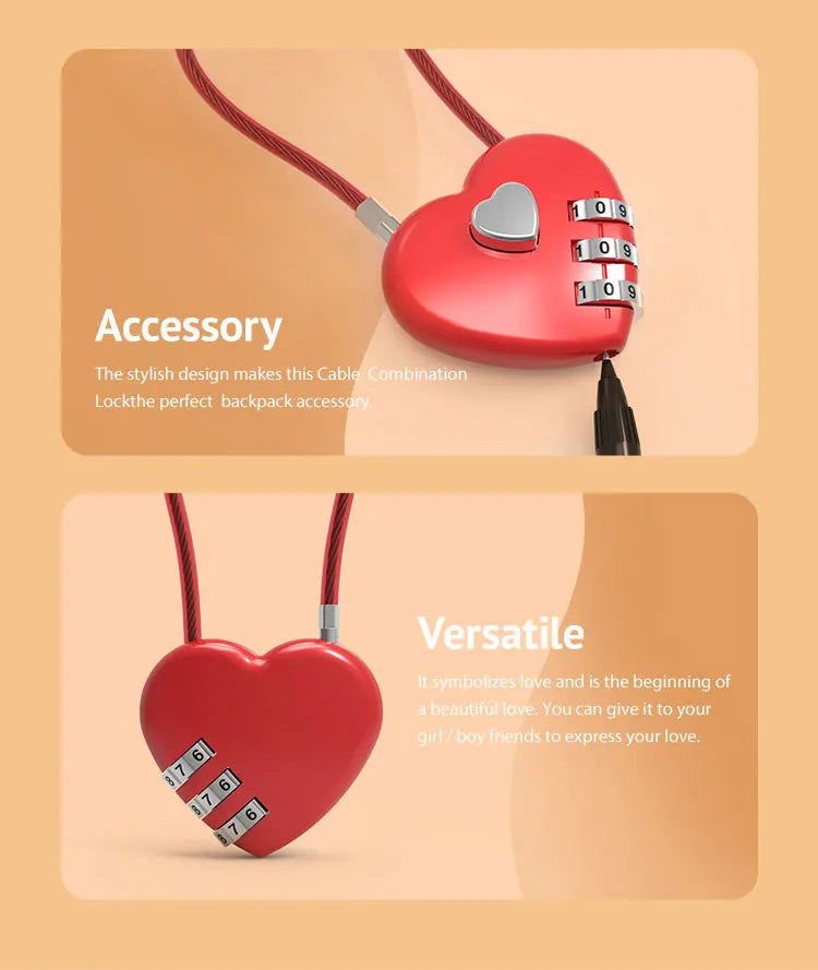 Combination Love Heart Padlock - Gay Skate - Combination Love Heart Padlock - Combination Love Heart Padlock
