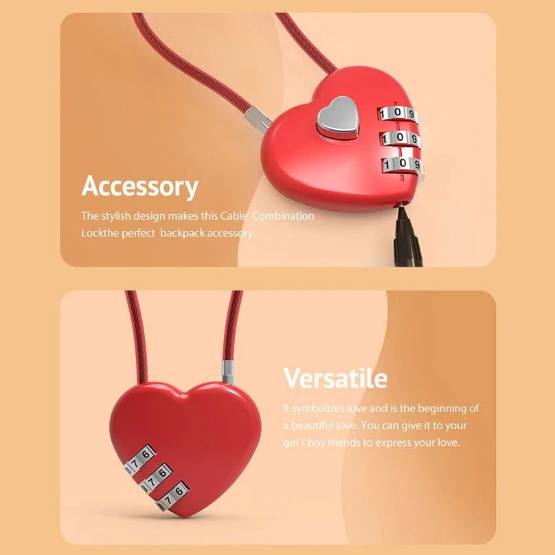 Combination Love Heart Padlock - Gay Skate - Combination Love Heart Padlock - Combination Love Heart Padlock