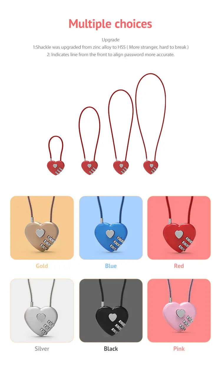 Combination Love Heart Padlock - Gay Skate - Combination Love Heart Padlock - Combination Love Heart Padlock