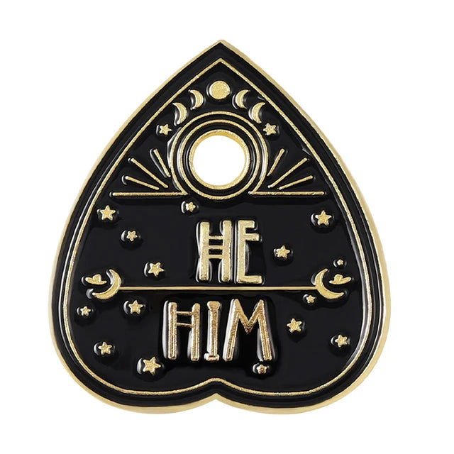 Creative pronoun badges: moth, butterfly, cat, frog, planchette - Gay Skate - Creative pronoun badges: moth, butterfly, cat, frog, planchette - Creative pronoun badges: moth, butterfly, cat, frog, planchette