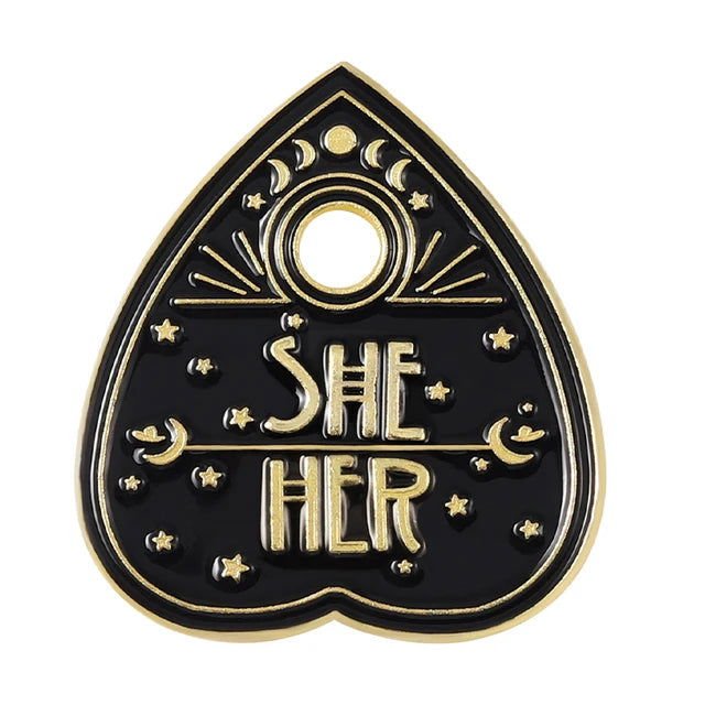 Creative pronoun badges: moth, butterfly, cat, frog, planchette - Gay Skate - Creative pronoun badges: moth, butterfly, cat, frog, planchette - Creative pronoun badges: moth, butterfly, cat, frog, planchette