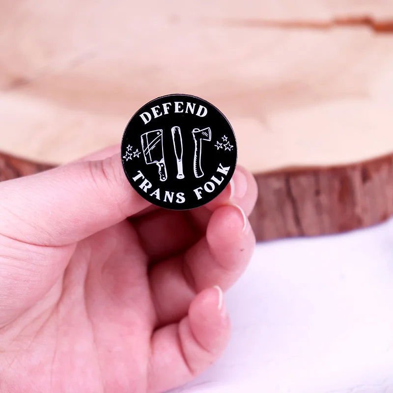 Defend Trans Folk Enamel Pin - Gay Skate - Defend Trans Folk Enamel Pin - Defend Trans Folk Enamel Pin