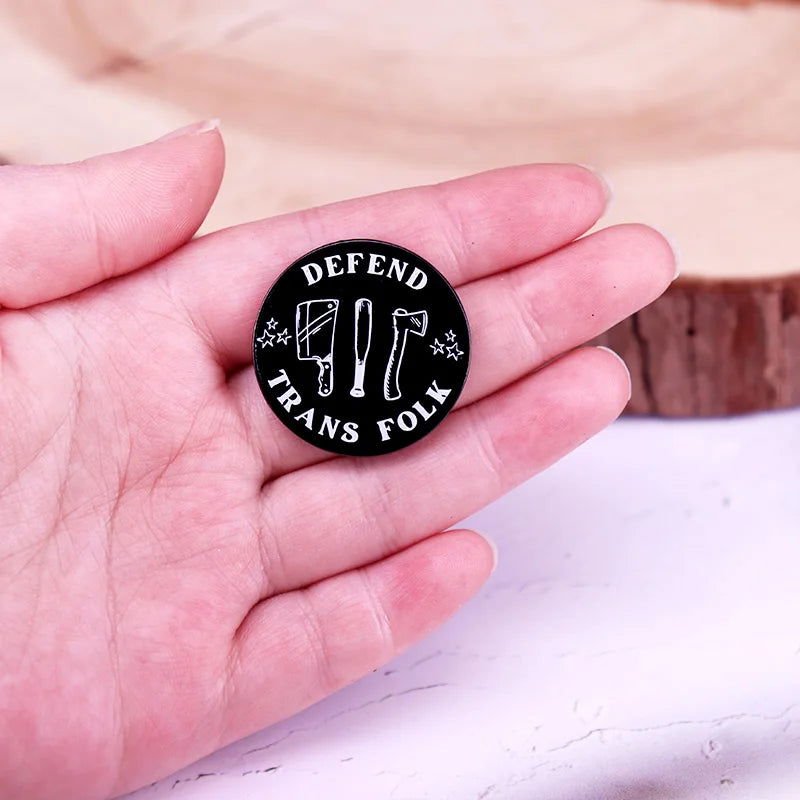 Defend Trans Folk Enamel Pin - Gay Skate - Defend Trans Folk Enamel Pin - Defend Trans Folk Enamel Pin