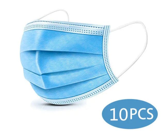 Disposable 3-layer Protective Face Masks - Purple, Pink, Blue, Black, Grey, White - 50 pieces