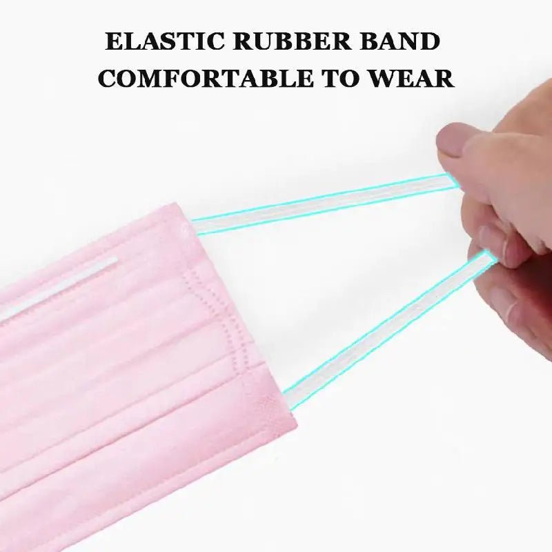 Disposable 3-layer Protective Face Masks - Purple, Pink, Blue, Black, Grey, White - 50 pieces