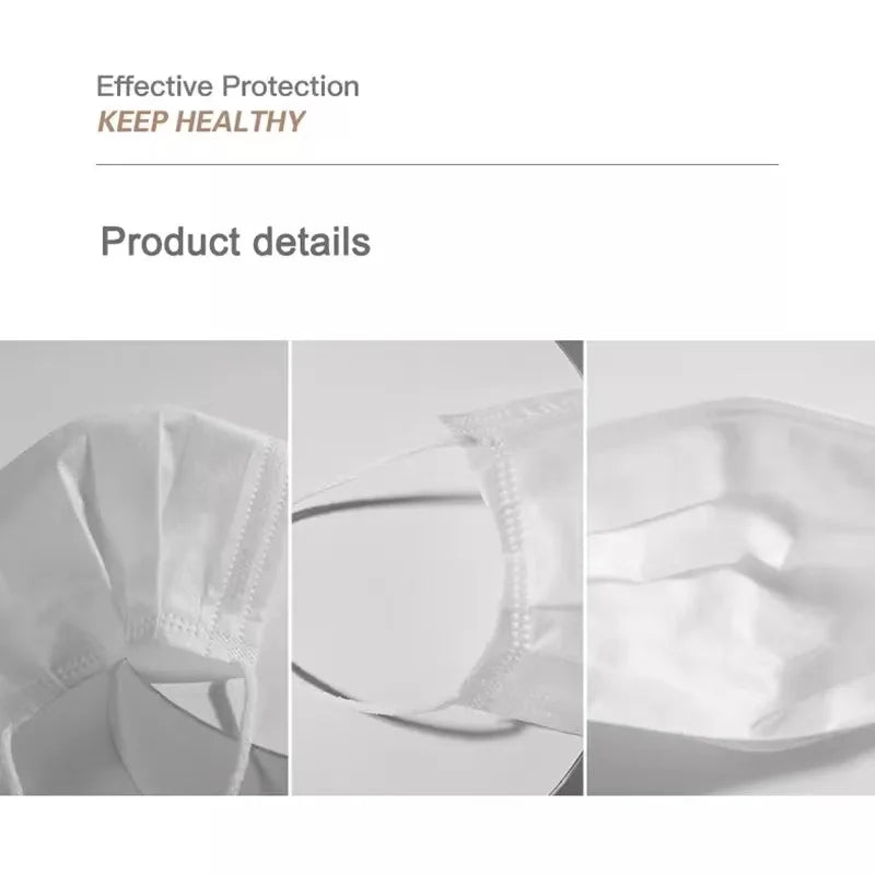 Disposable 3-layer Protective Face Masks - Purple, Pink, Blue, Black, Grey, White - 50 pieces