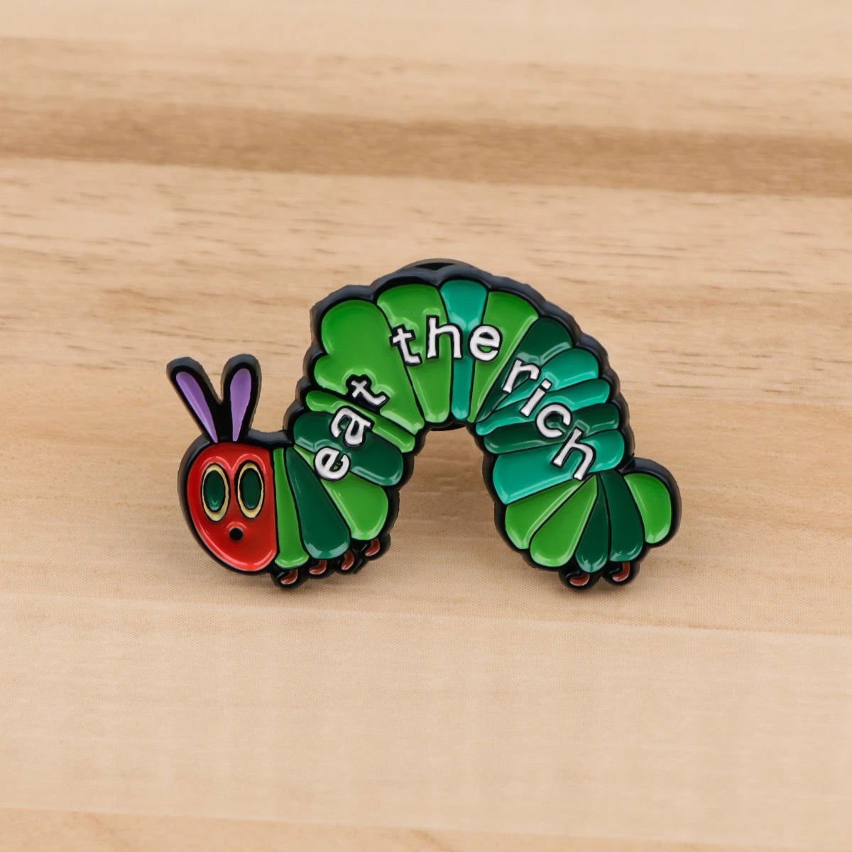 Eat The Rich Caterpillar - Enamel Pin - Gay Skate - Eat The Rich Caterpillar - Enamel Pin - Eat The Rich Caterpillar - Enamel Pin