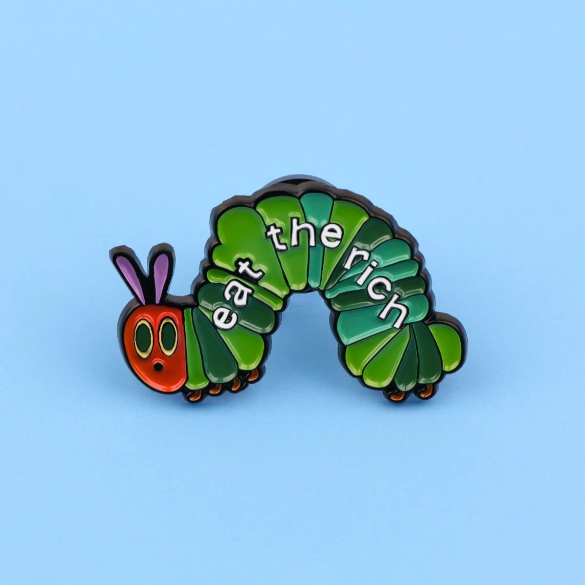 Eat The Rich Caterpillar - Enamel Pin - Gay Skate - Eat The Rich Caterpillar - Enamel Pin - Eat The Rich Caterpillar - Enamel Pin